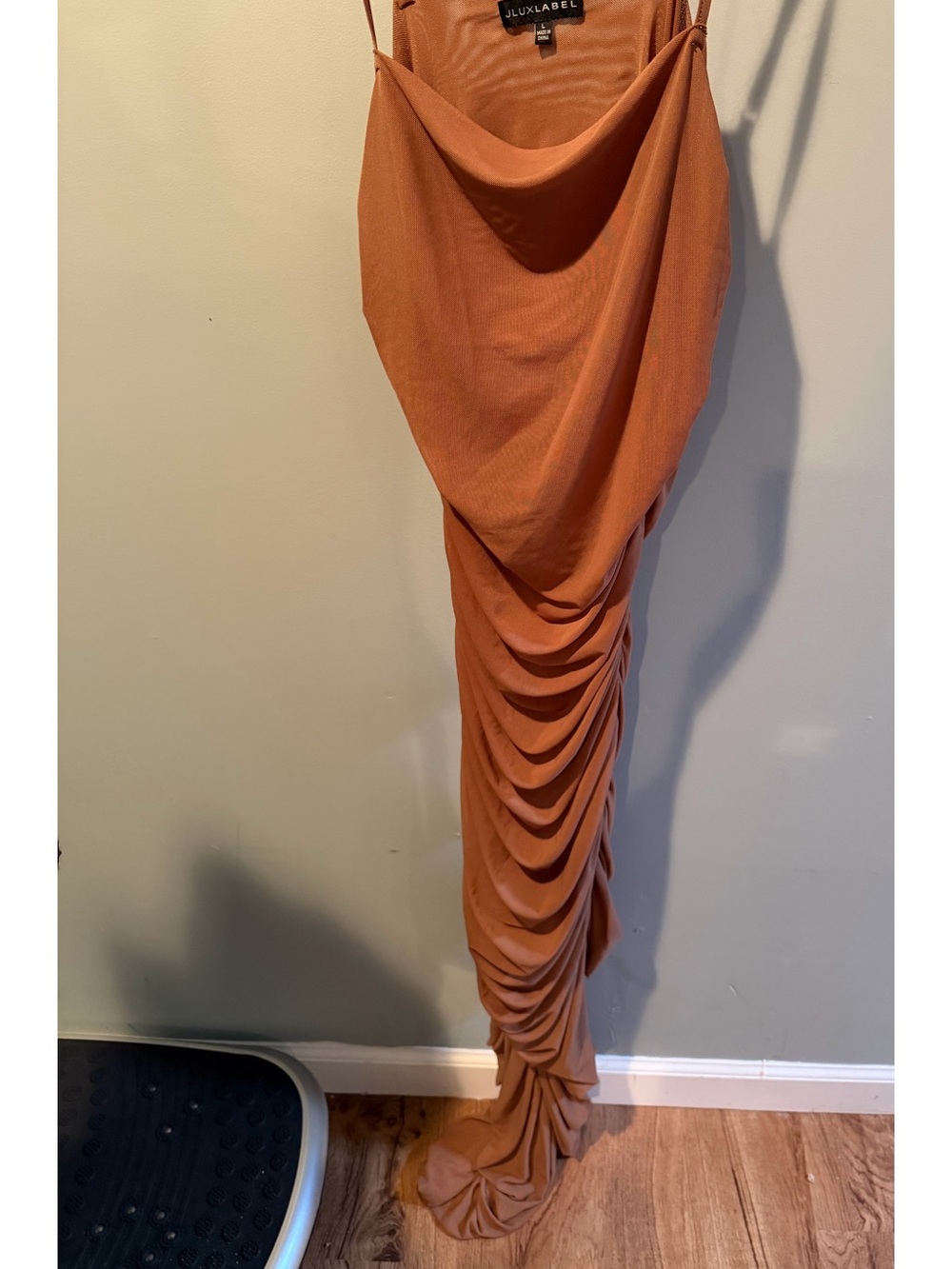 JLUXLABEL Rust Draped Maxi Skirt